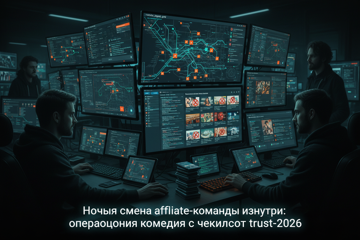 Ночная смена affiliate-команды изнутри: операционная комедия с чеклистом trust-2026