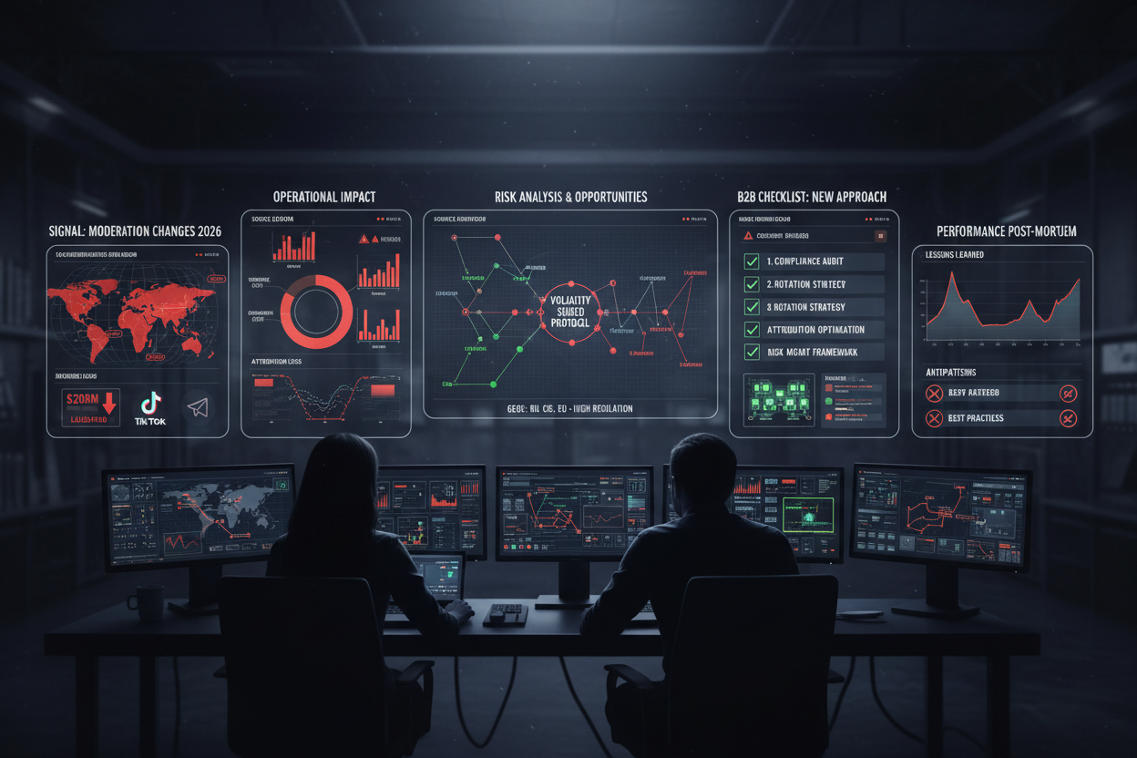 Волатильность источников после новых правил модерации: операционный чеклист для B2B-команд