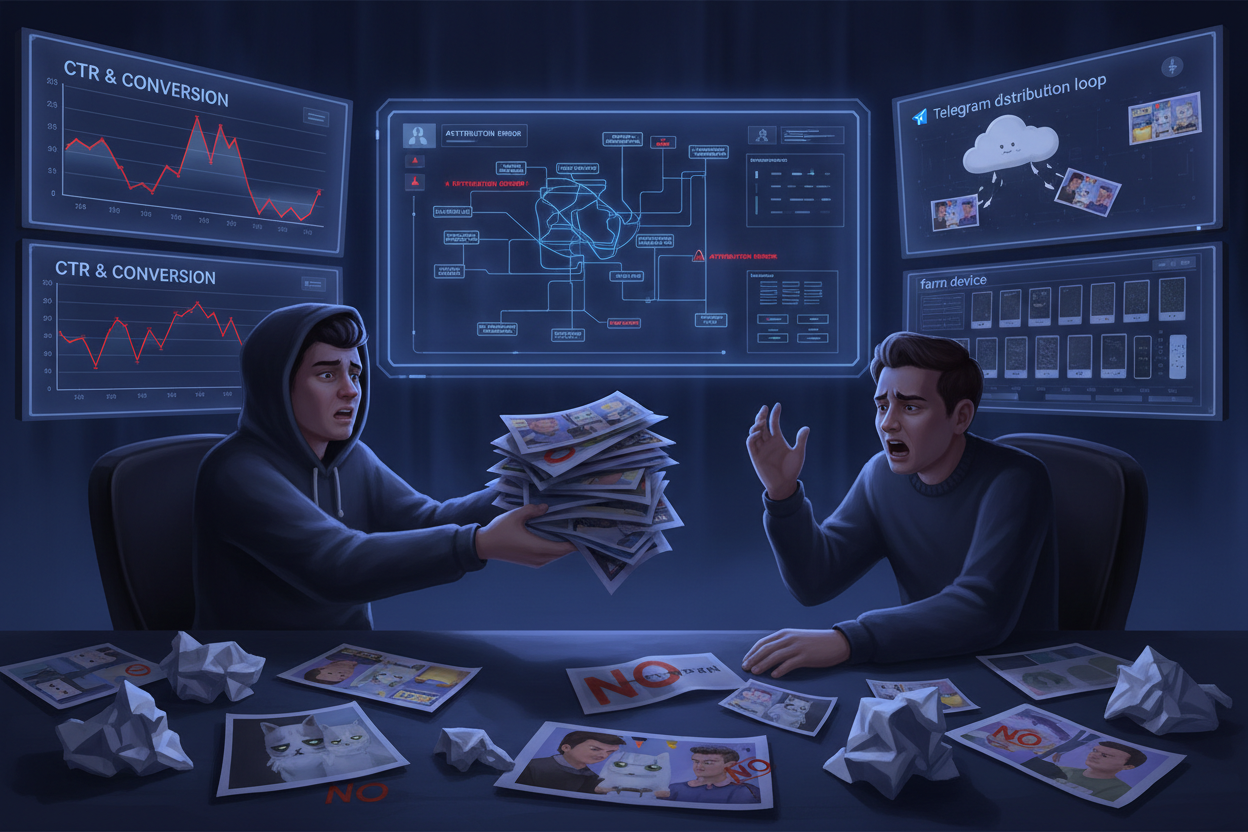 Выгорание креативов как темная комедия: мем-редакционка для фарм-команд